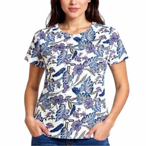 LOFT Floral Everyday Crew Tee